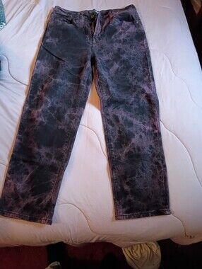 NWOT Fashion Nova Tie Dye Purple And Black Jeans.